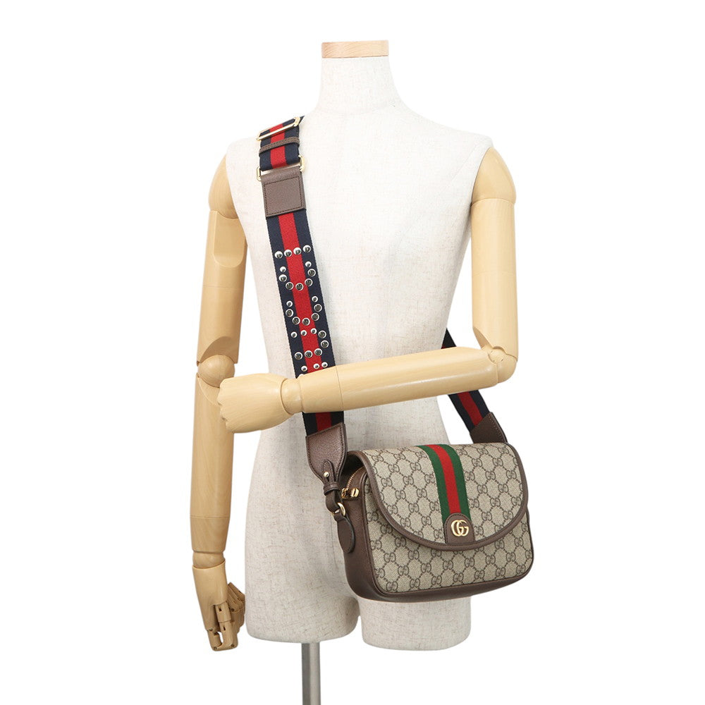 GUCCI Ophidia Shoulder Bag Brown722117 GG Supreme Leather Size Small