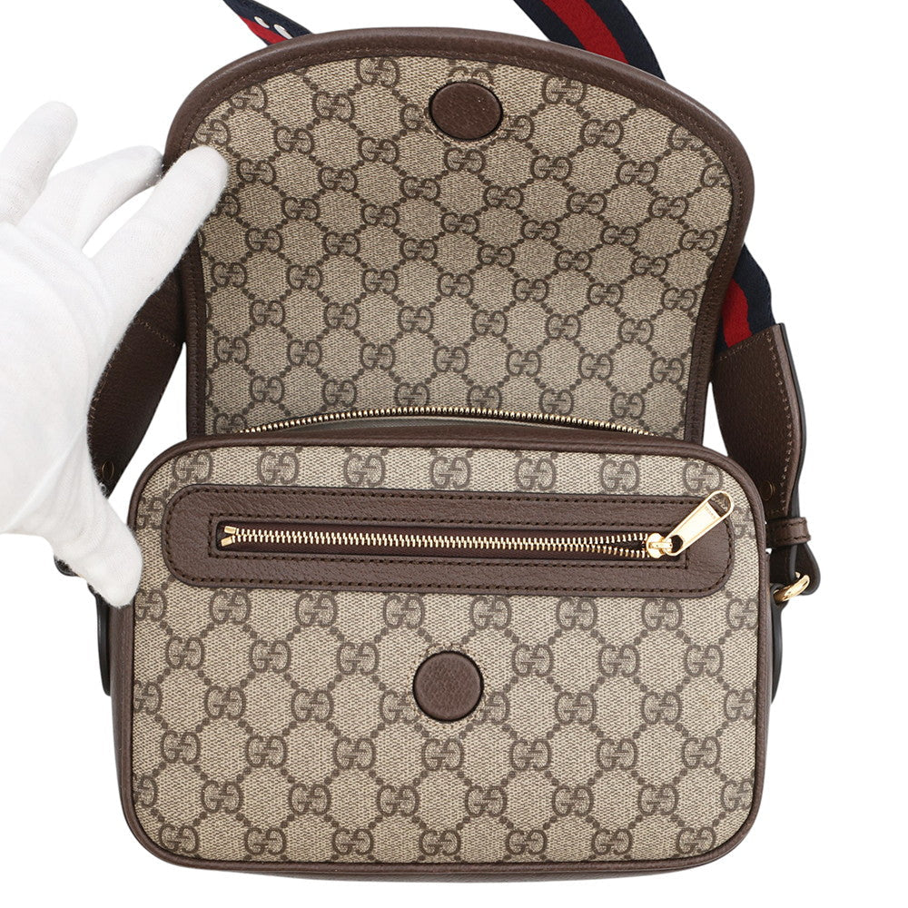 GUCCI Ophidia Shoulder Bag Brown722117 GG Supreme Leather Size Small