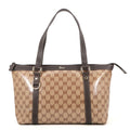 GUCCI GG Imprime Tote Bag Beige/Brown268640 GG Crystal Leather