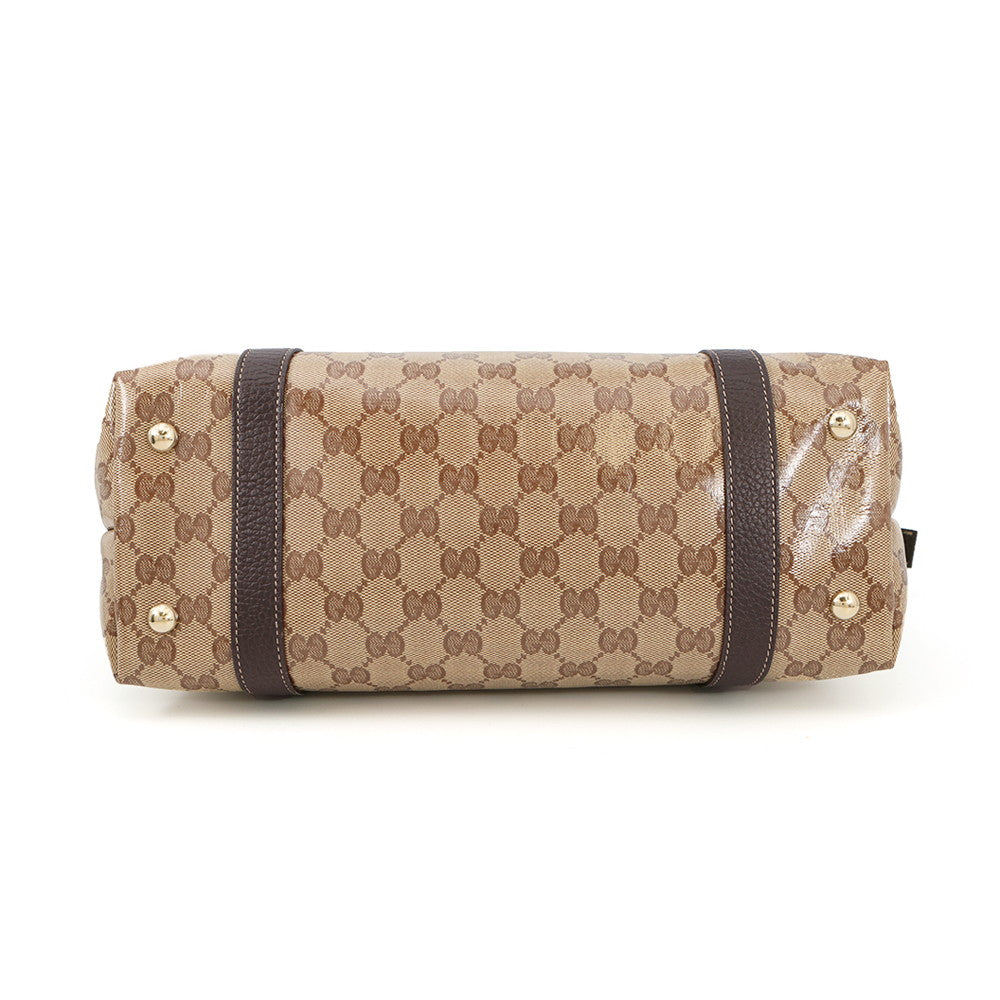 GUCCI GG Imprime Tote Bag Beige/Brown268640 GG Crystal Leather