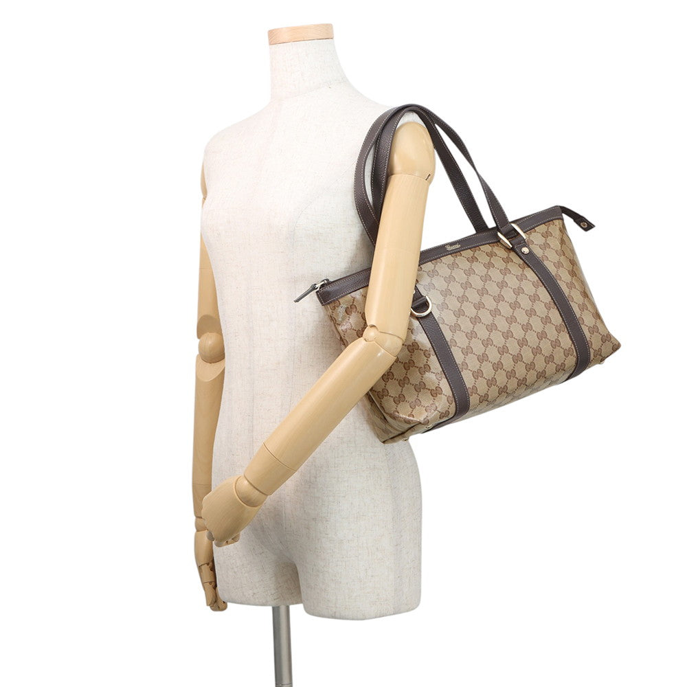 GUCCI GG Imprime Tote Bag Beige/Brown268640 GG Crystal Leather