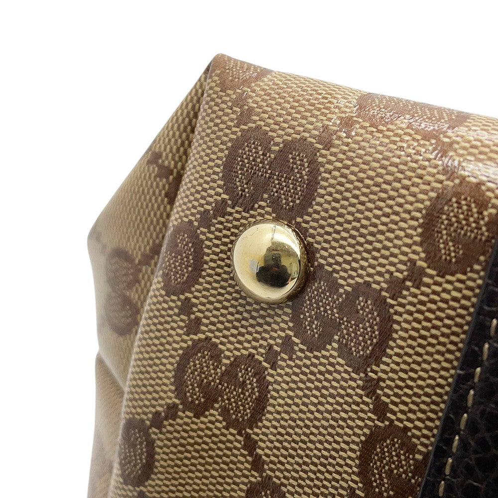 GUCCI GG Imprime Tote Bag Beige/Brown268640 GG Crystal Leather