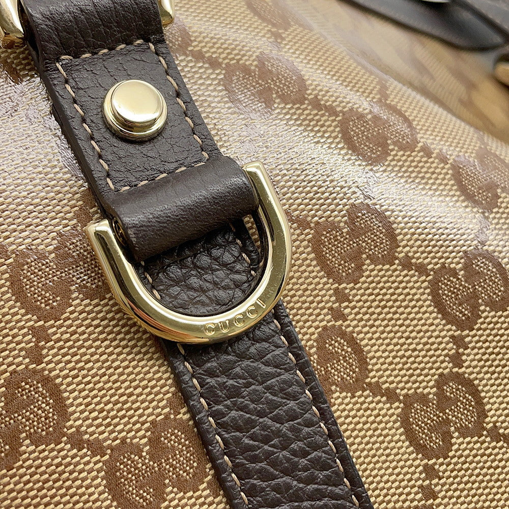 GUCCI GG Imprime Tote Bag Beige/Brown268640 GG Crystal Leather