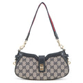 GUCCI GG Canvas Moonside Mini Shoulder Bag Navy/Beige786015 GG Canvas Leather Size Mini