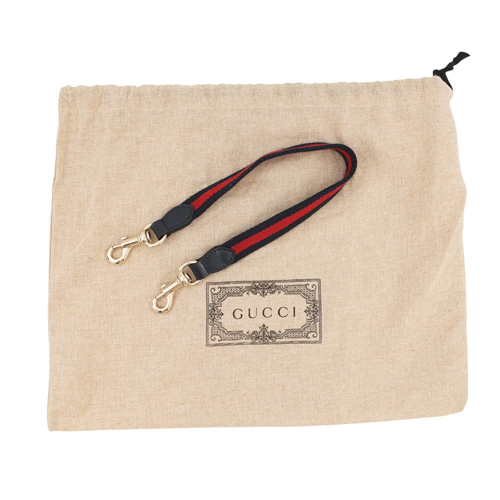 GUCCI GG Canvas Moonside Mini Shoulder Bag Navy/Beige786015 GG Canvas Leather Size Mini