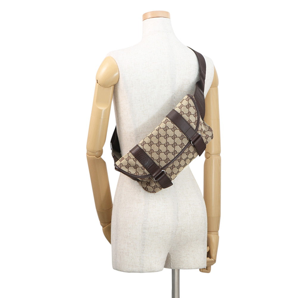 GUCCI GG Canvas Crossbody Bag Beige145851 Canvas Leather