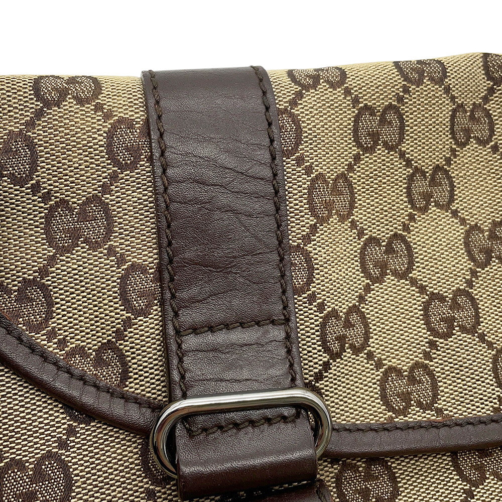 GUCCI GG Canvas Crossbody Bag Beige145851 Canvas Leather