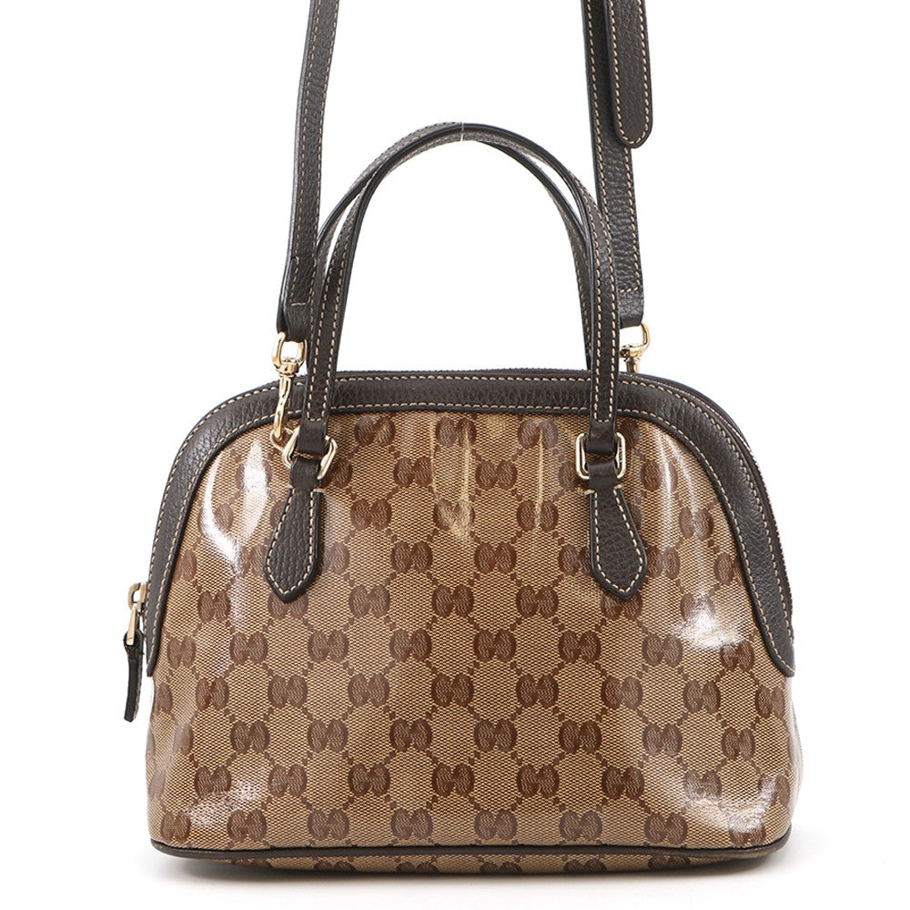 GUCCI GG Crystal 2wayShoulder Bag Brown341504 PVC Leather