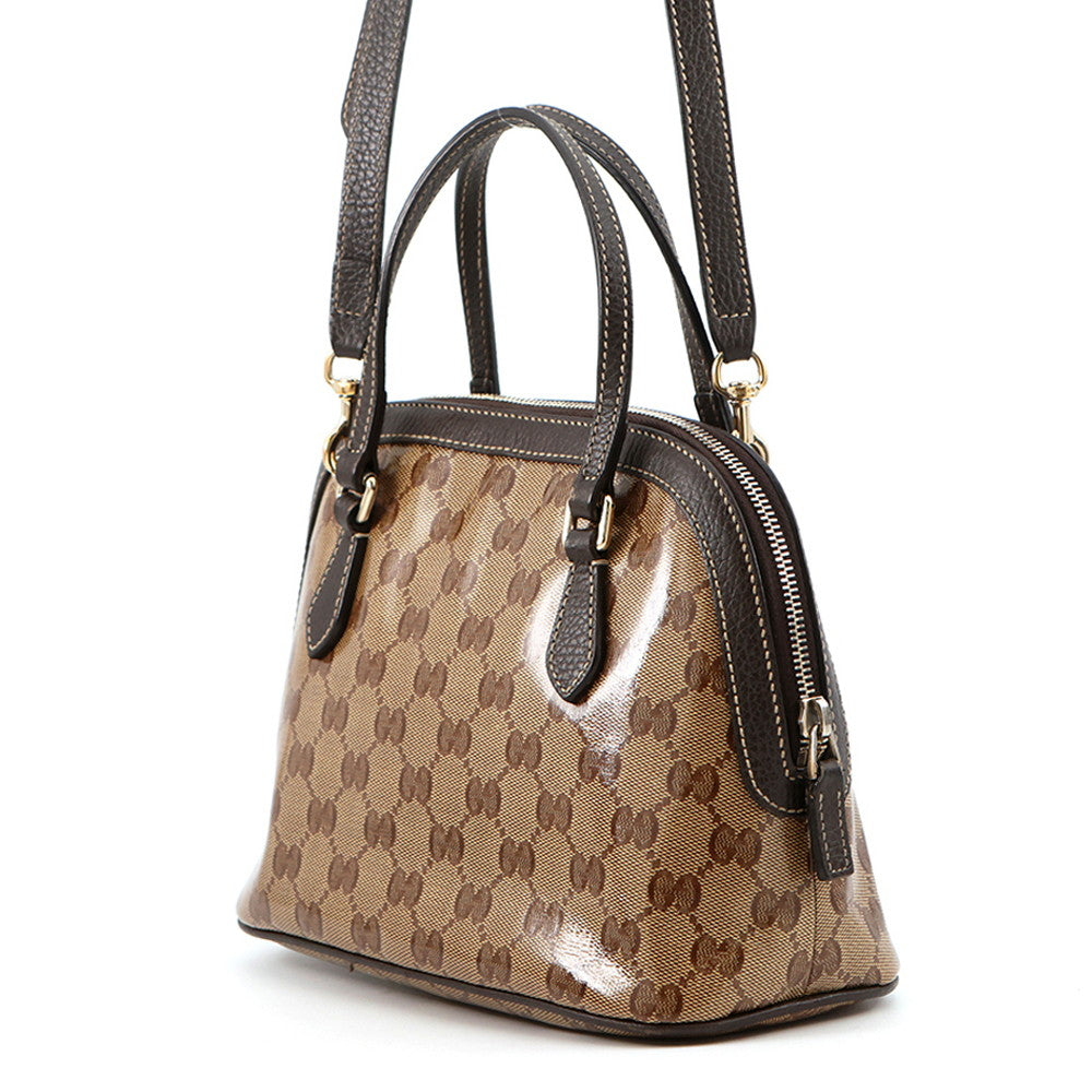 GUCCI GG Crystal 2wayShoulder Bag Brown341504 PVC Leather