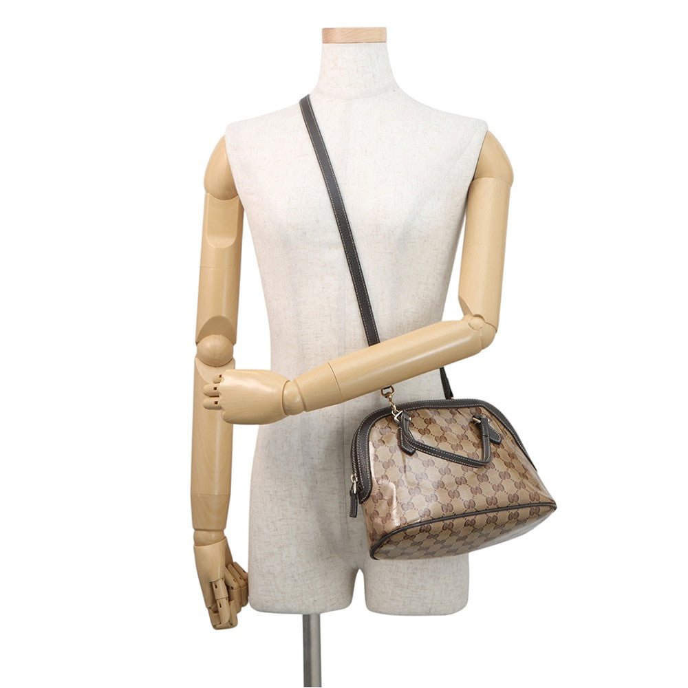 GUCCI GG Crystal 2wayShoulder Bag Brown341504 PVC Leather