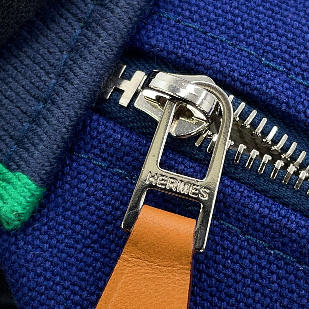 HERMES Brid a Black Marine Canvas Size PM