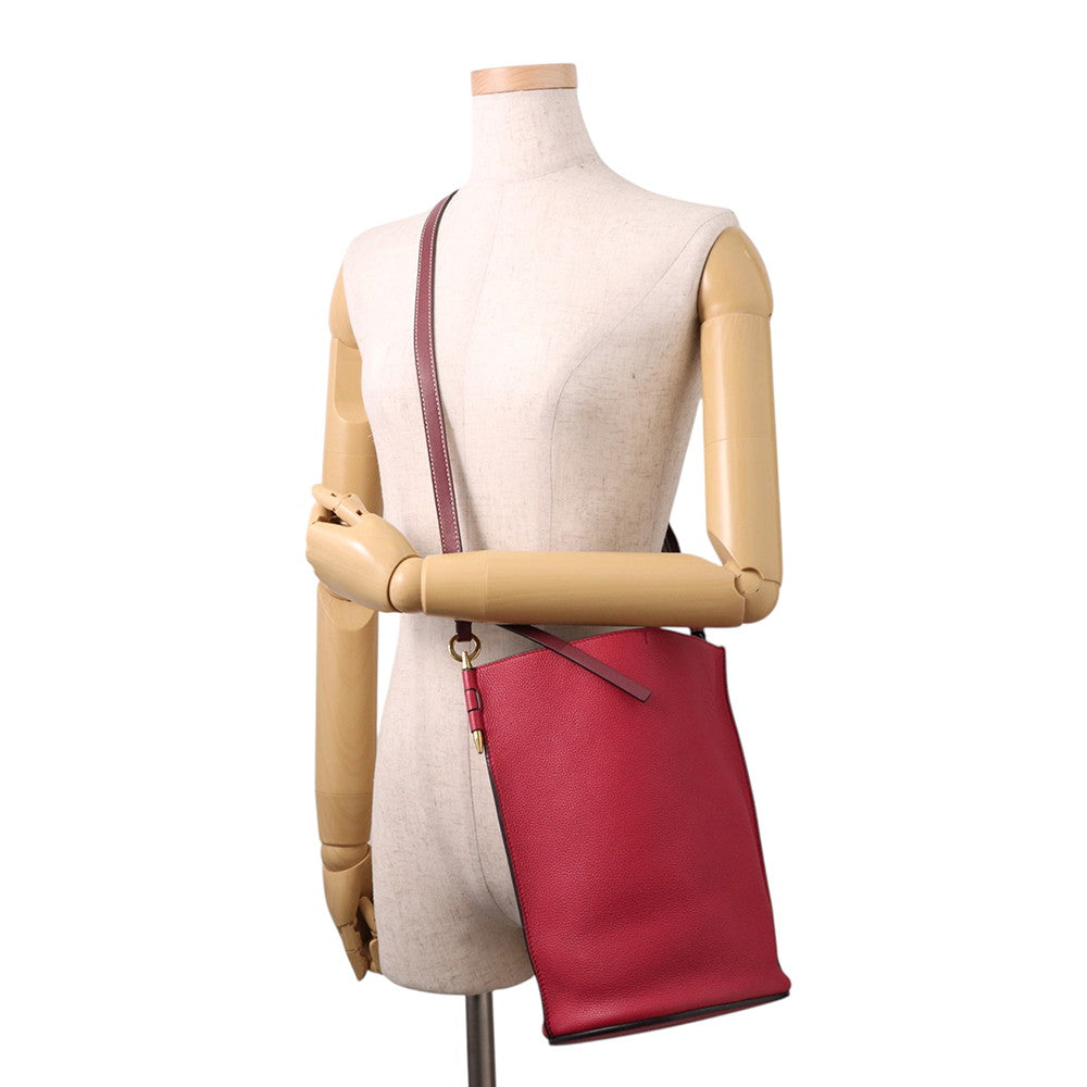 LOEWE Gate Shoulder Bag Red321.12.U13 Leather