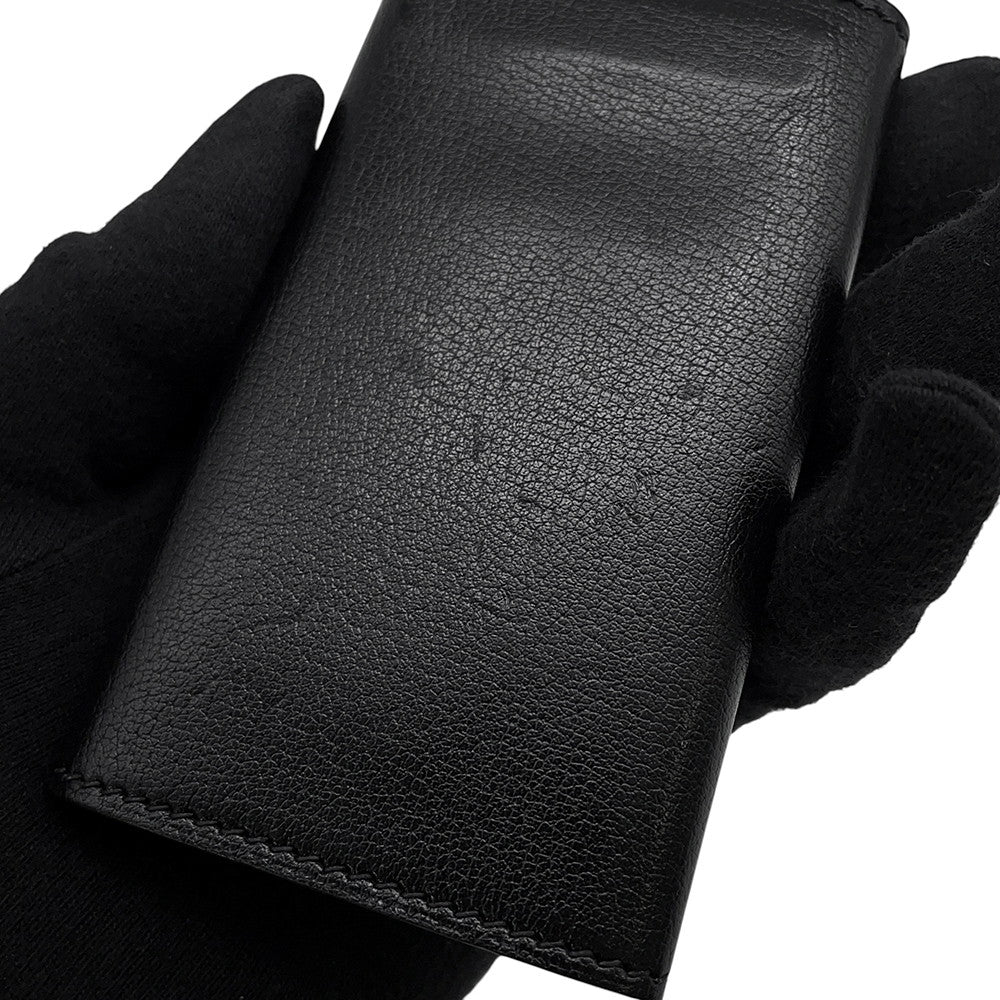 HERMES Etui Craie6 6-series Key Case Black Chamonix Leather