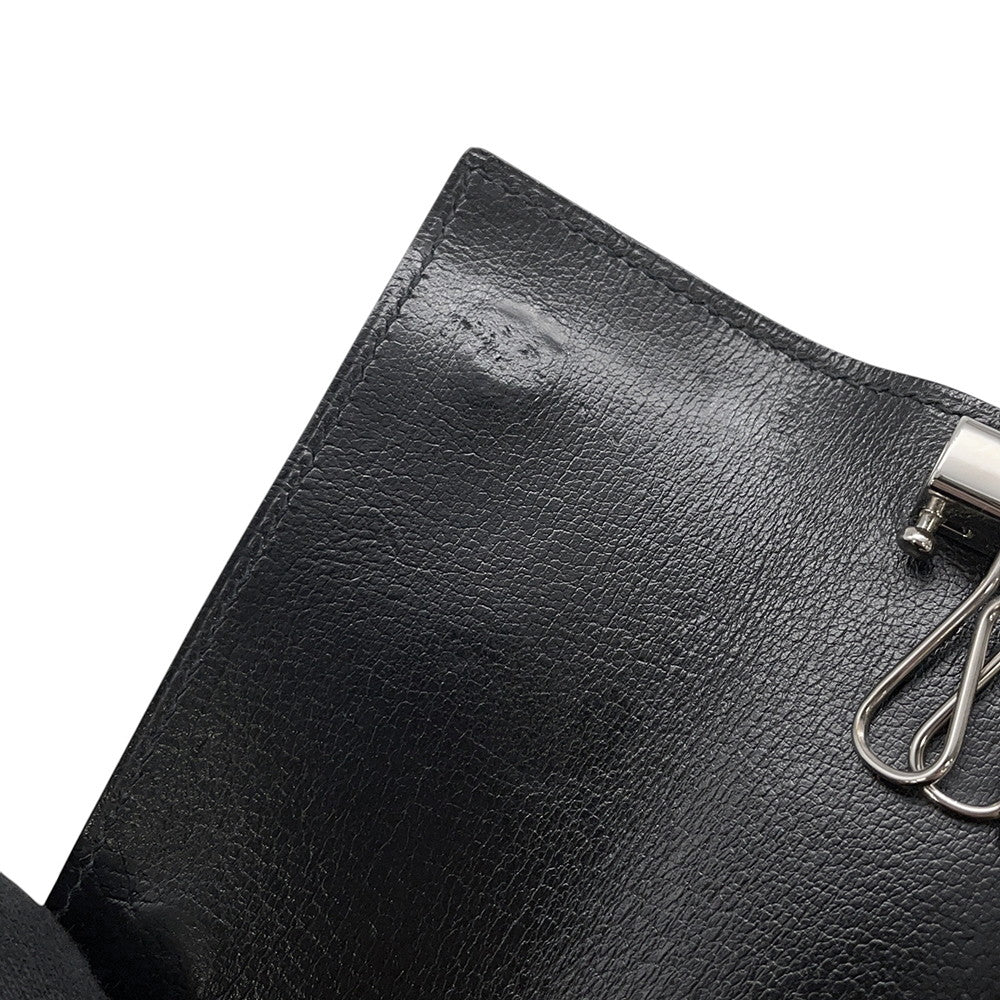 HERMES Etui Craie6 6-series Key Case Black Chamonix Leather