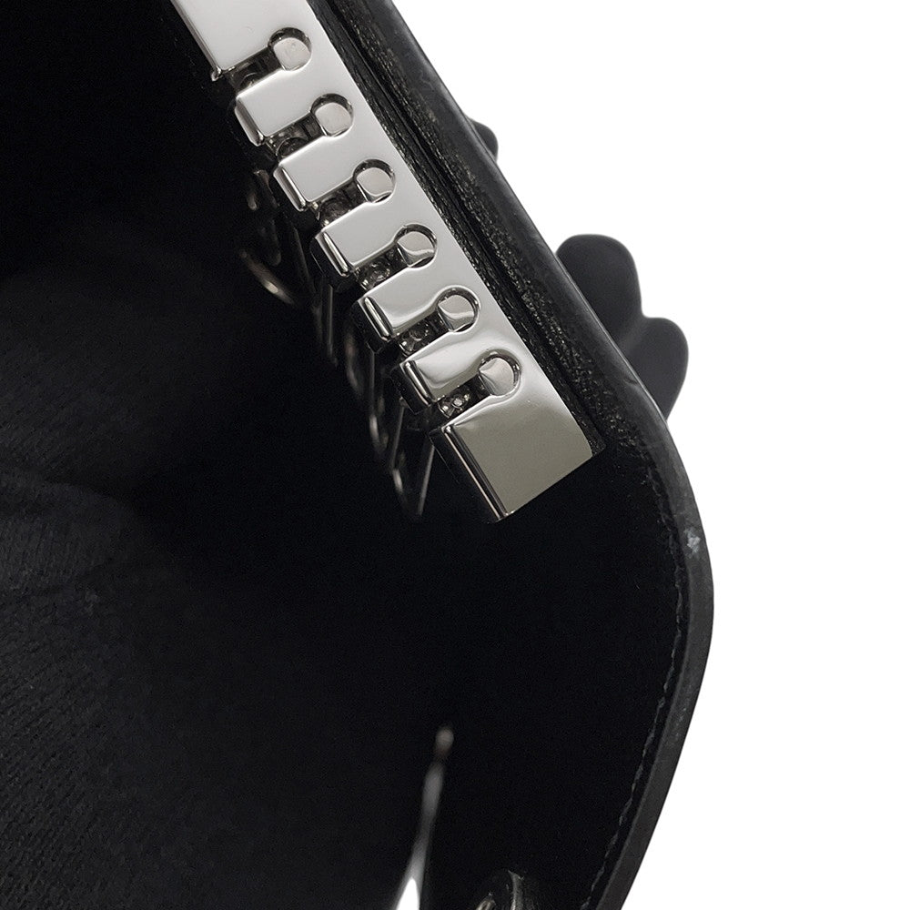 HERMES Etui Craie6 6-series Key Case Black Chamonix Leather