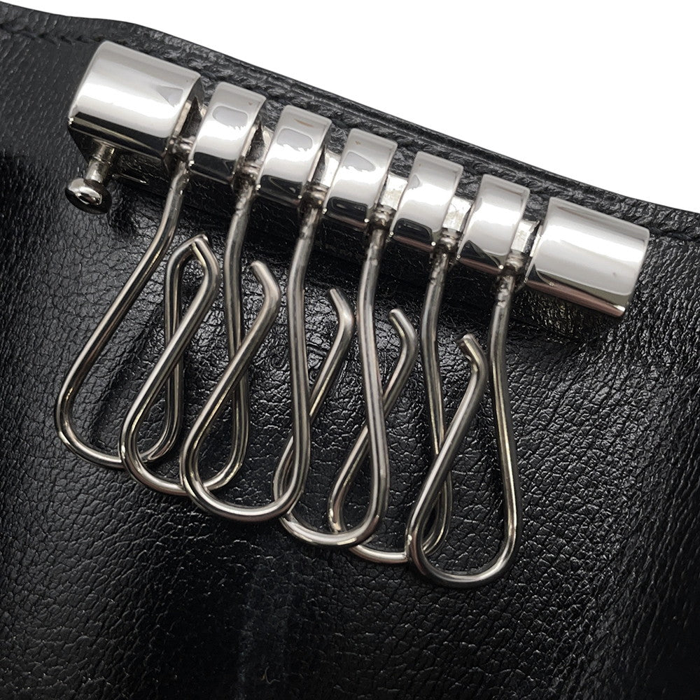 HERMES Etui Craie6 6-series Key Case Black Chamonix Leather
