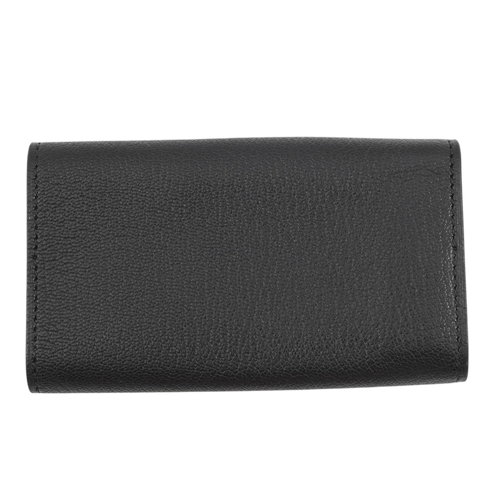 HERMES Etui Craie4 4-Key Case Black Chamonix Leather