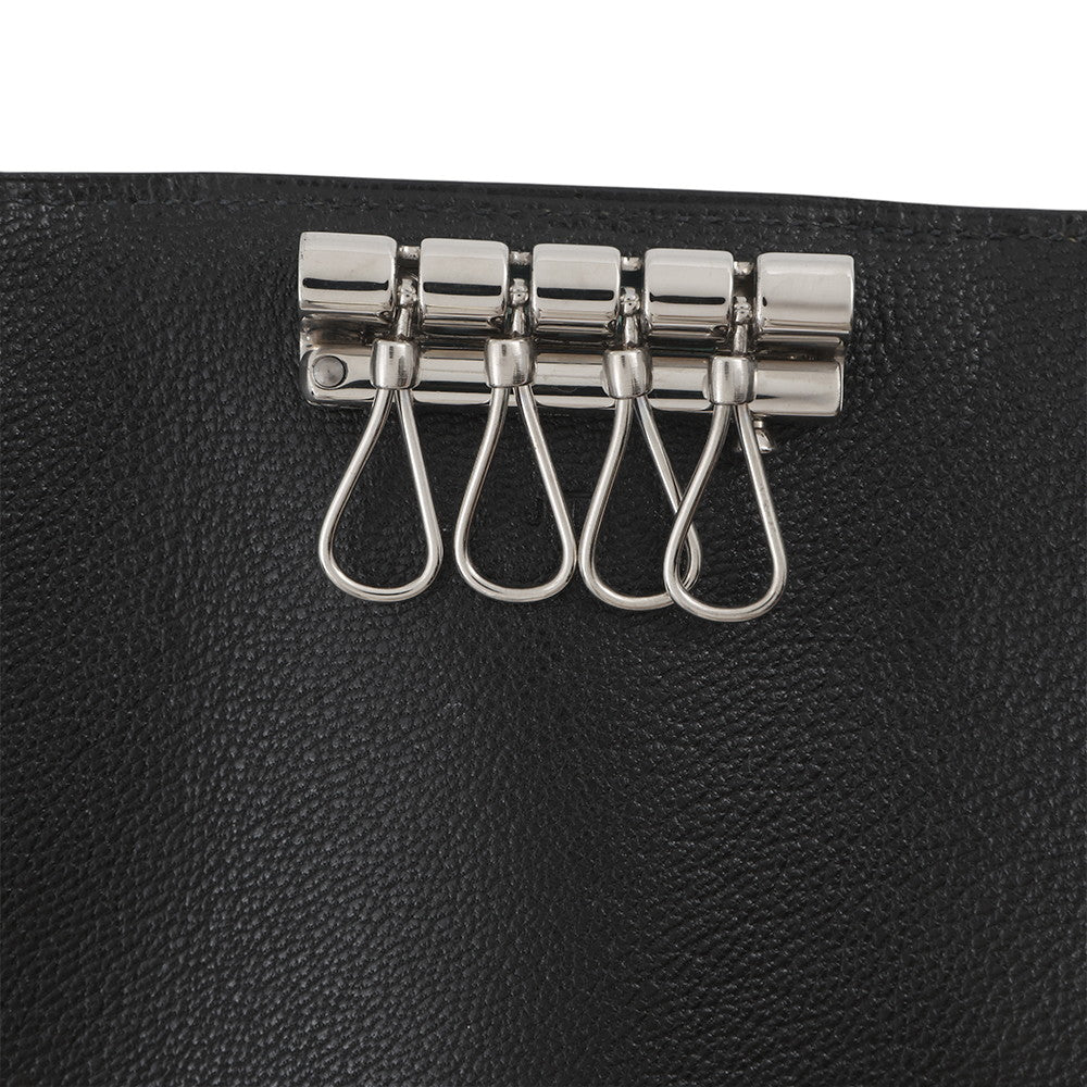 HERMES Etui Craie4 4-Key Case Black Chamonix Leather
