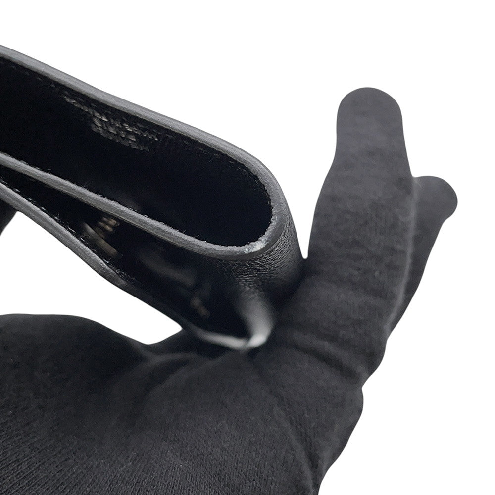 HERMES Etui Craie4 4-Key Case Black Chamonix Leather