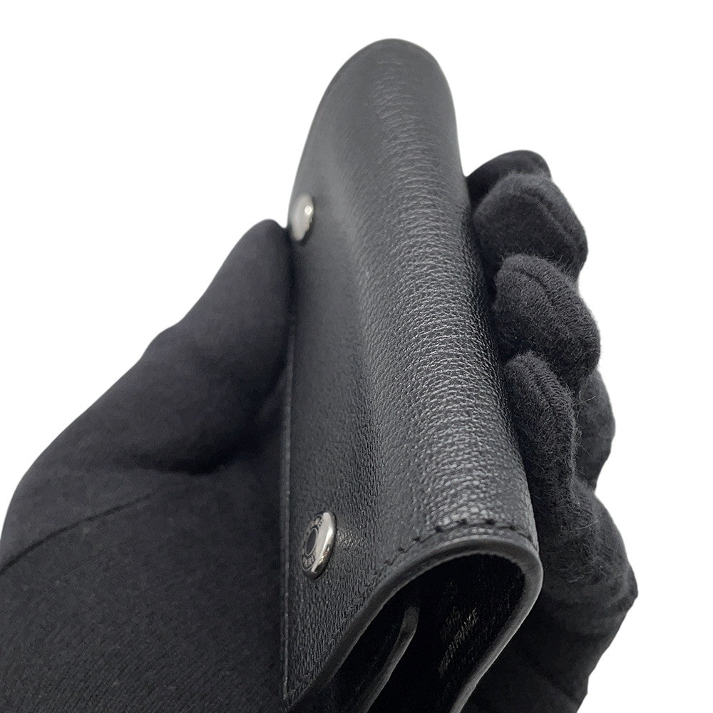 HERMES Etui Craie4 4-Key Case Black Chamonix Leather