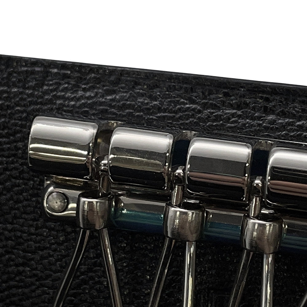 HERMES Etui Craie4 4-Key Case Black Chamonix Leather