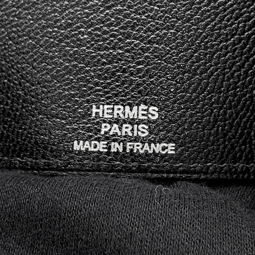 HERMES Etui Craie4 4-Key Case Black Chamonix Leather