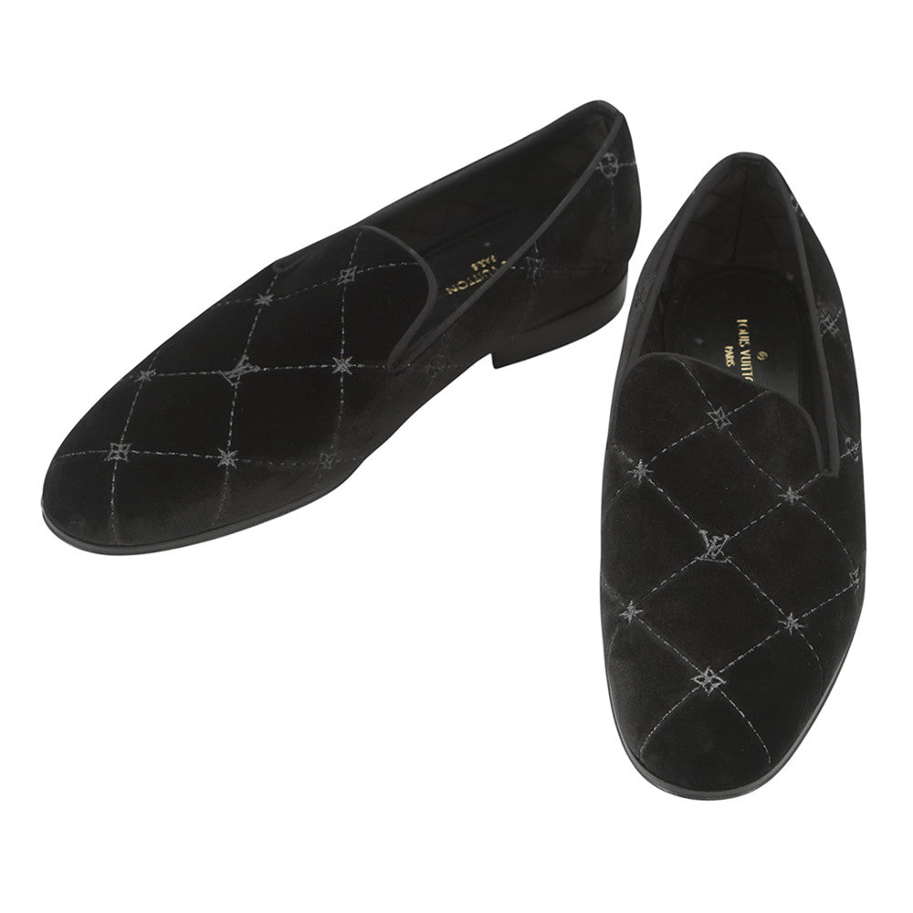 LOUIS VUITTON Opera shoes Black Velour Size 5 1/2