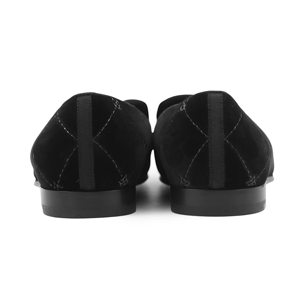 LOUIS VUITTON Opera shoes Black Velour Size 5 1/2