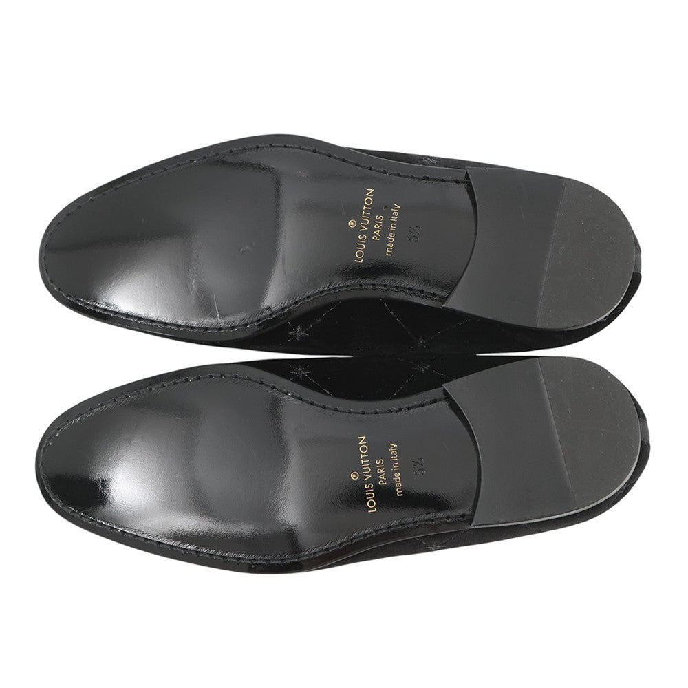 LOUIS VUITTON Opera shoes Black Velour Size 5 1/2