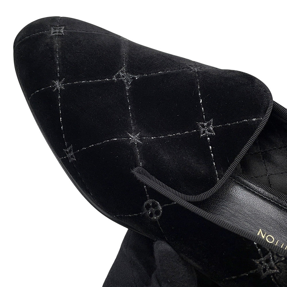 LOUIS VUITTON Opera shoes Black Velour Size 5 1/2