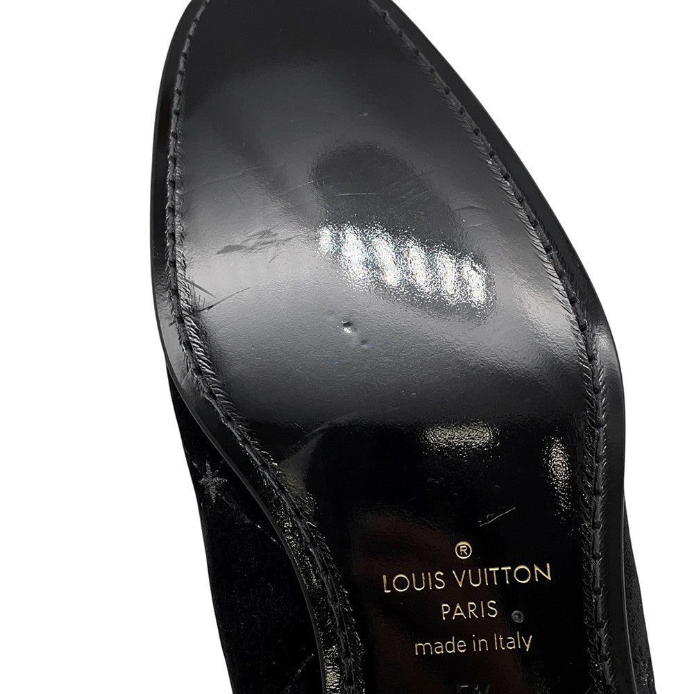 LOUIS VUITTON Opera shoes Black Velour Size 5 1/2
