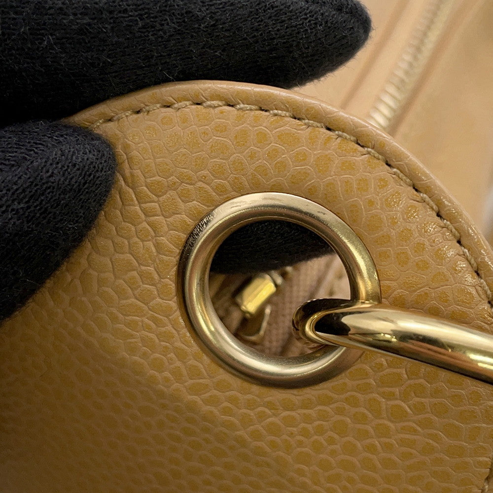 CHANEL Matelasse ChainShoulder Bag BeigeA20993 Caviar Leather