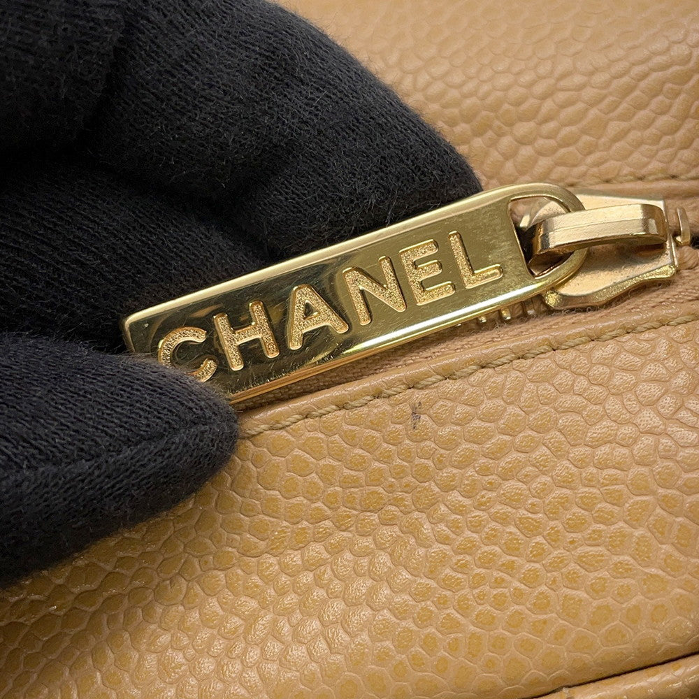 CHANEL Matelasse ChainShoulder Bag BeigeA20993 Caviar Leather