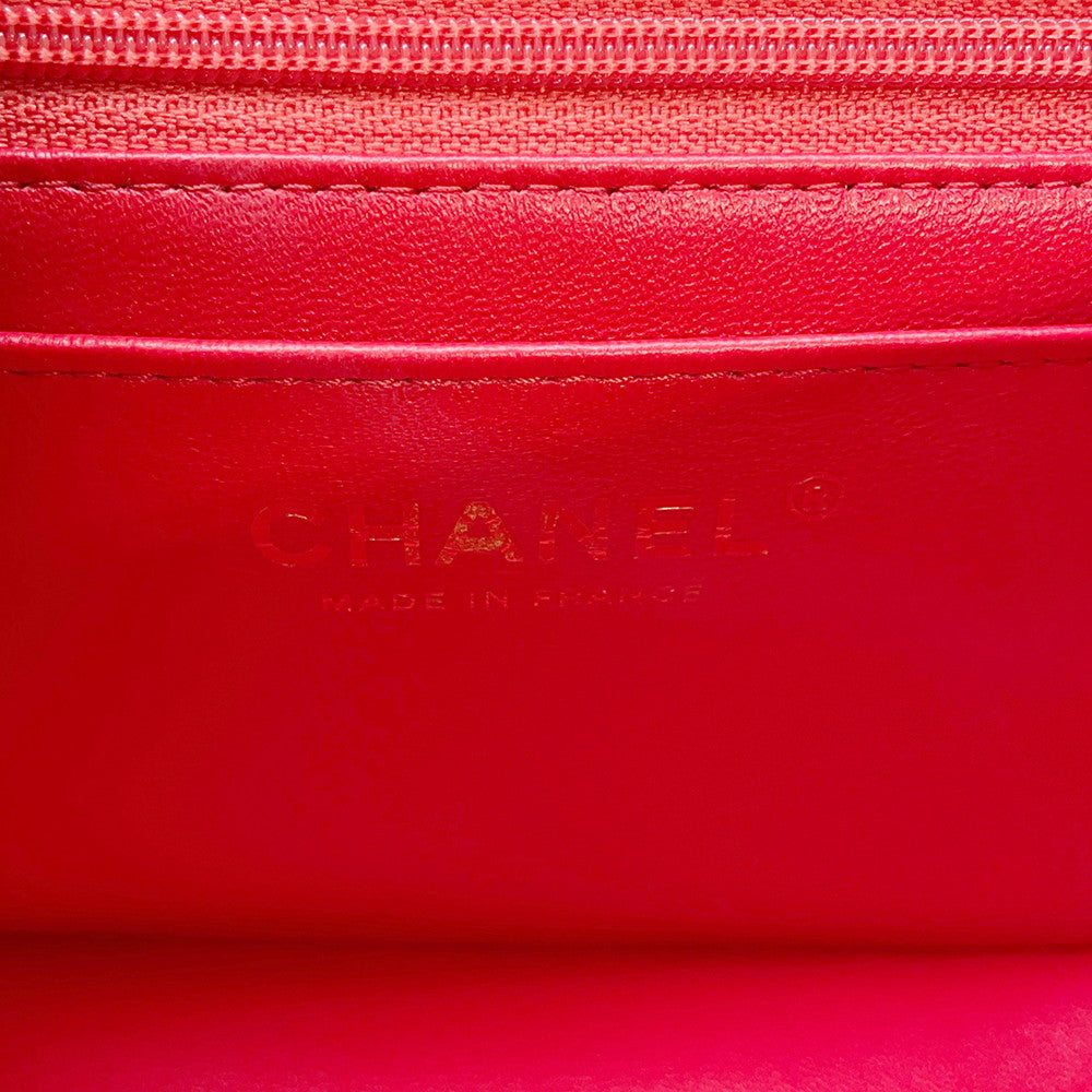 CHANEL Chocolate Bar ChainShoulder Bag RedAS3744 Lambskin Size Mini