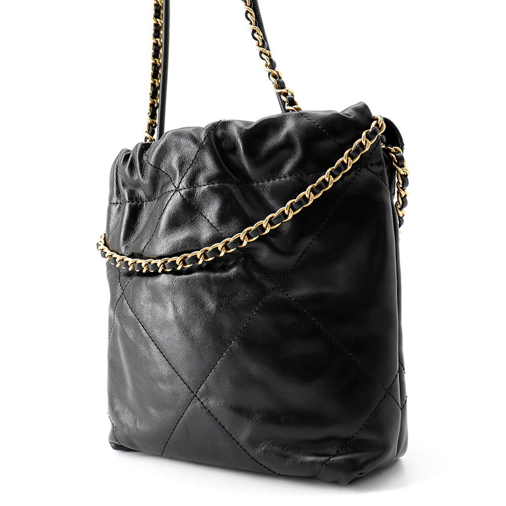 CHANEL CHANEL 22 Shoulder Bag BlackAS3980 Shiny Calf Leather Size Mini