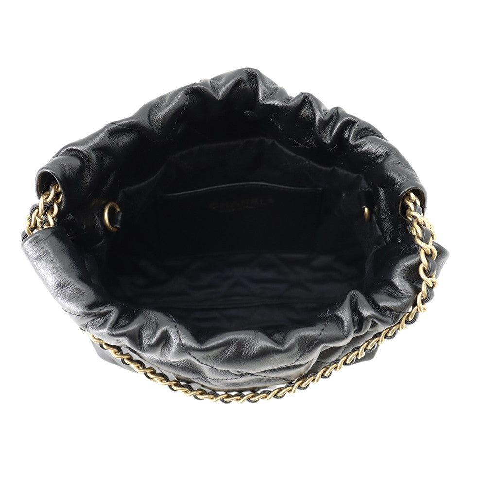 CHANEL CHANEL 22 Shoulder Bag BlackAS3980 Shiny Calf Leather Size Mini