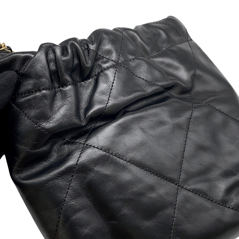 CHANEL CHANEL 22 Shoulder Bag BlackAS3980 Shiny Calf Leather Size Mini