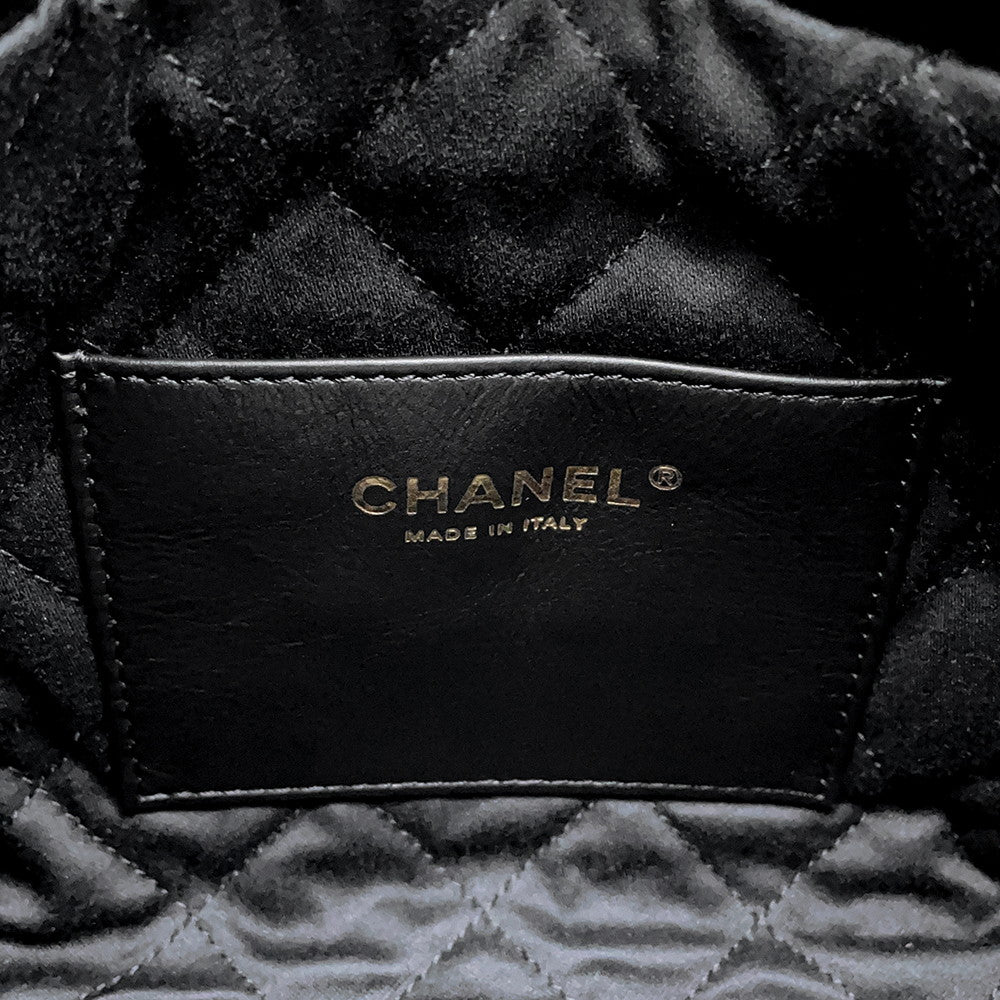 CHANEL CHANEL 22 Shoulder Bag BlackAS3980 Shiny Calf Leather Size Mini