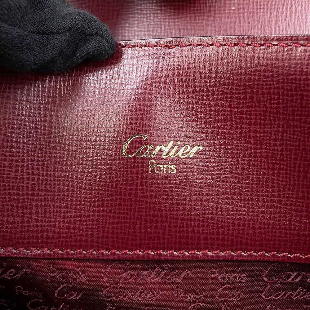 CARTIER Must Line Shoulder Bag Bordeaux Leather