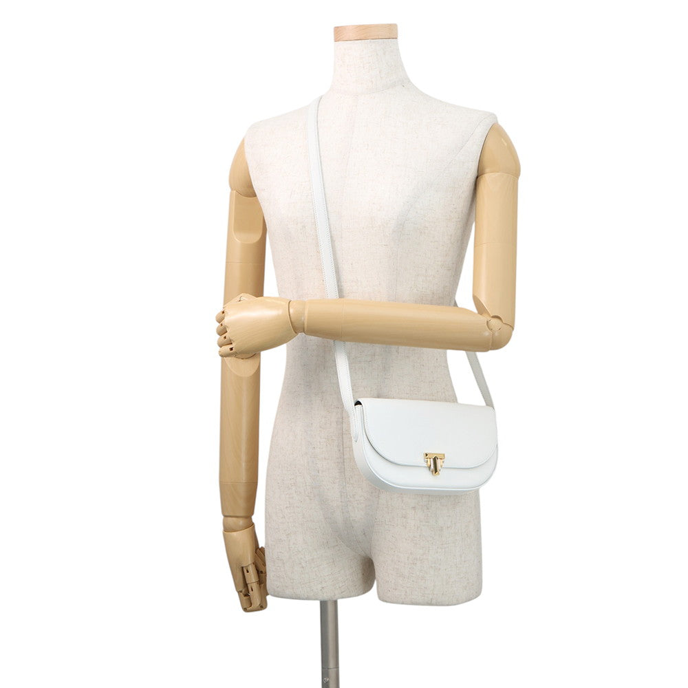 TIFFANY&Co. T-Deco Shoulder Bag White Leather