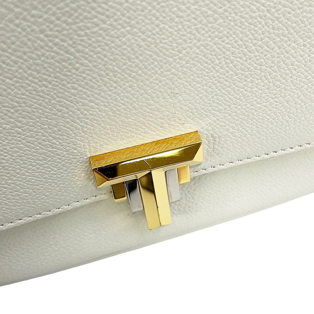 TIFFANY&Co. T-Deco Shoulder Bag White Leather