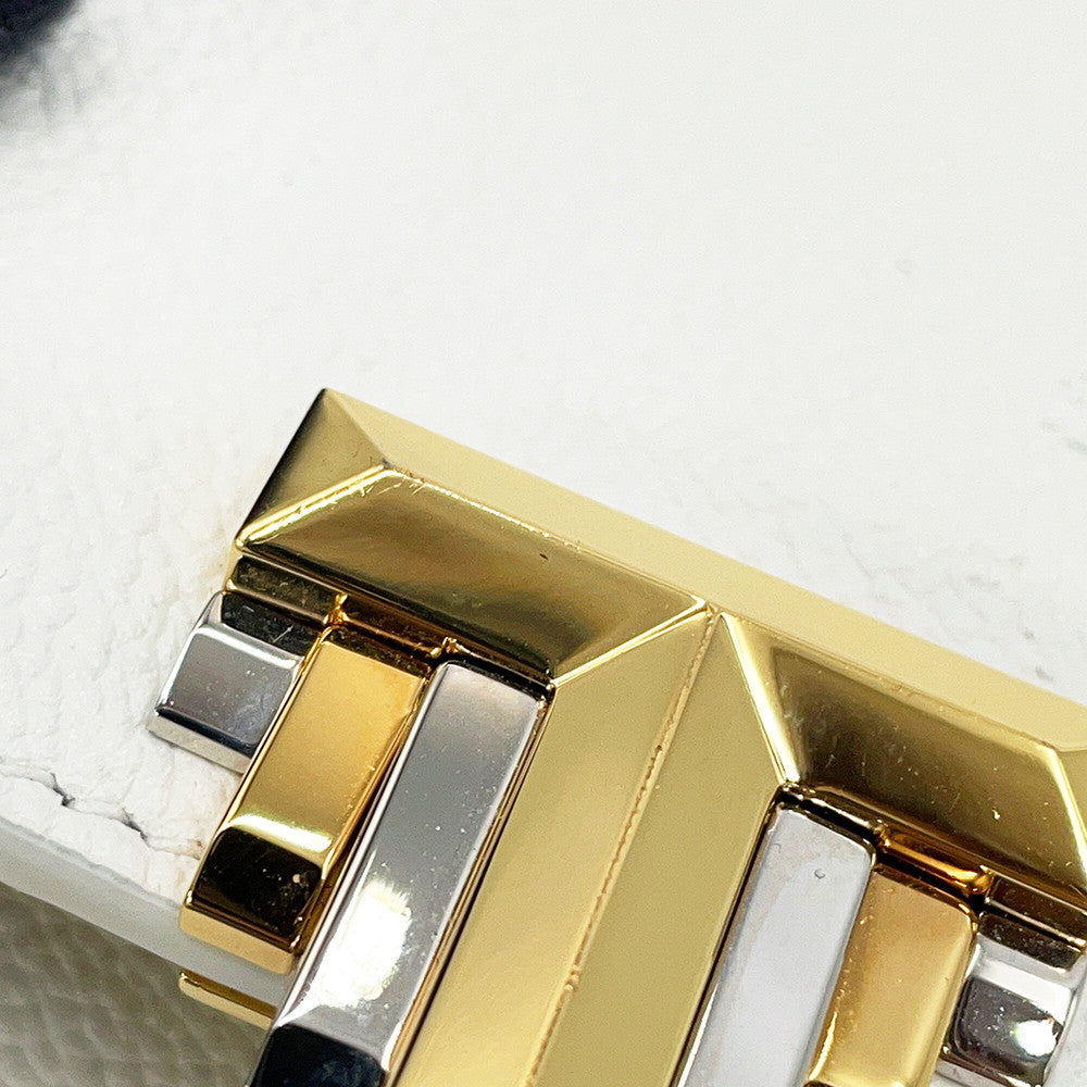 TIFFANY&Co. T-Deco Shoulder Bag White Leather
