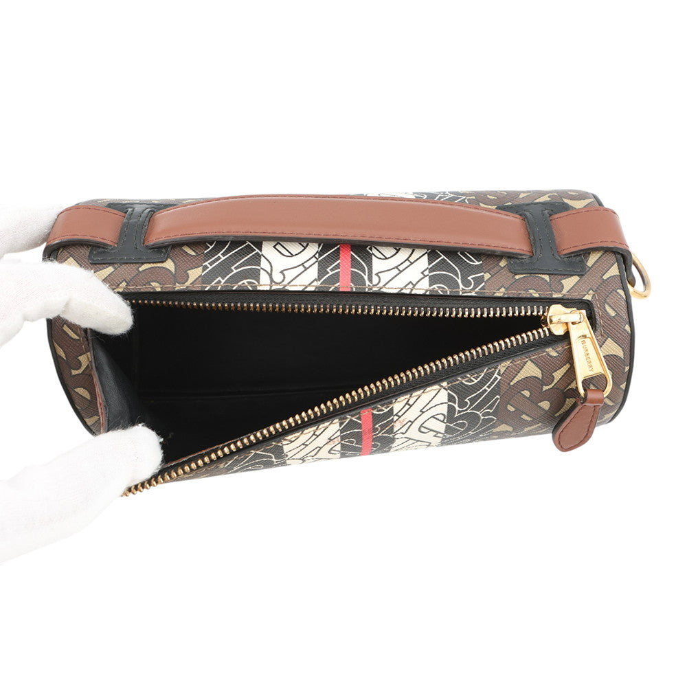 BURBERRY TBMonogram Stripe Shoulder Bag Brown/Black/White8020170 PVC Leather