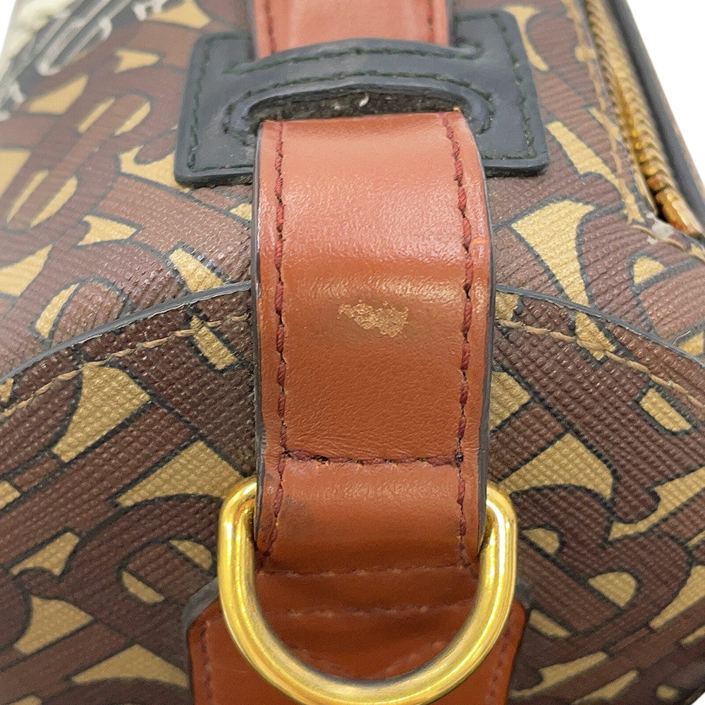 BURBERRY TBMonogram Stripe Shoulder Bag Brown/Black/White8020170 PVC Leather