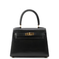 HERMES Mini Kelly Sellier Black Box Calf Leather