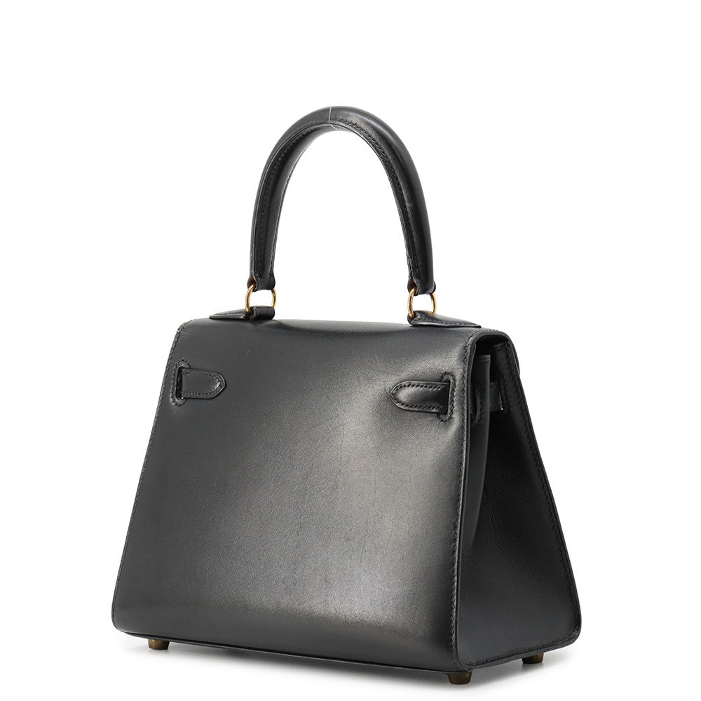 HERMES Mini Kelly Sellier Black Box Calf Leather