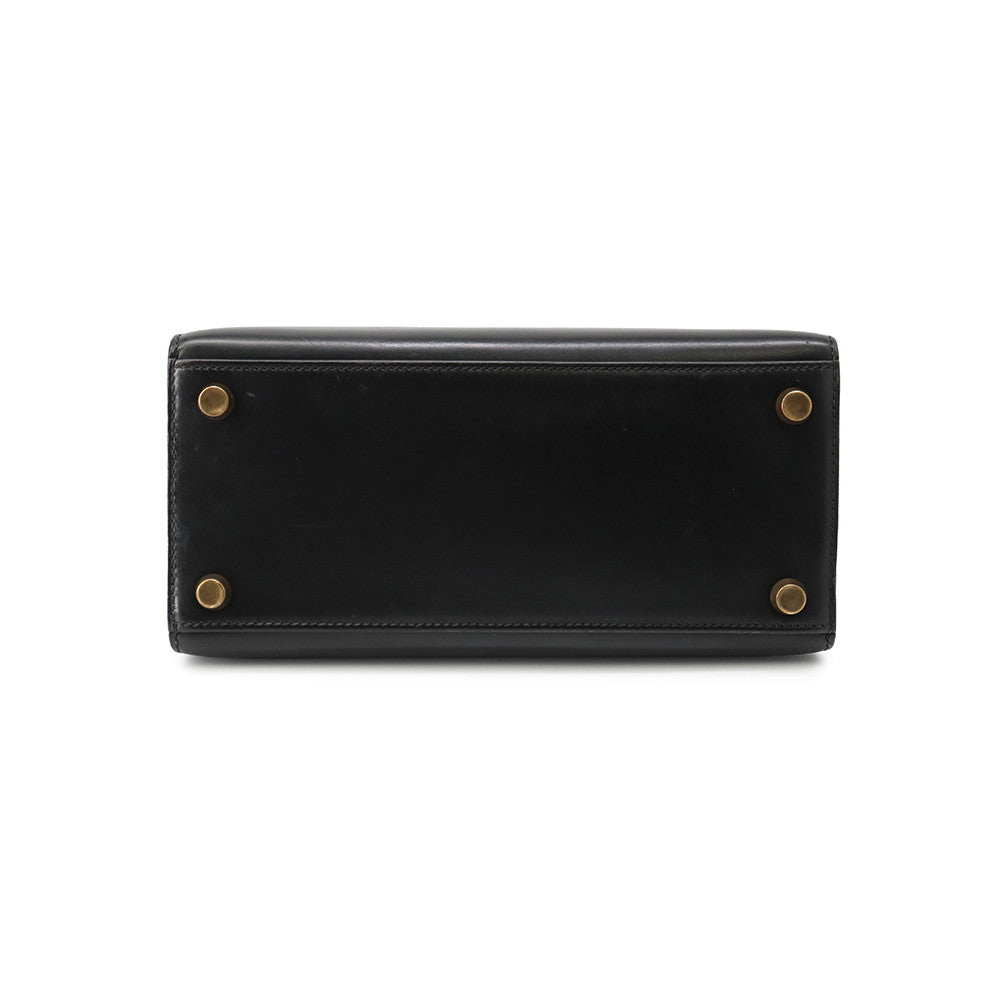 HERMES Mini Kelly Sellier Black Box Calf Leather