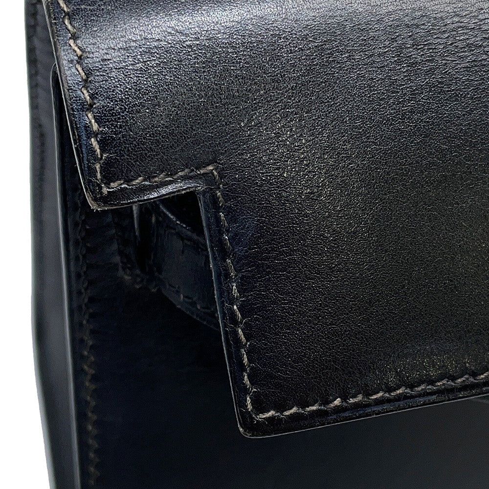 HERMES Mini Kelly Sellier Black Box Calf Leather