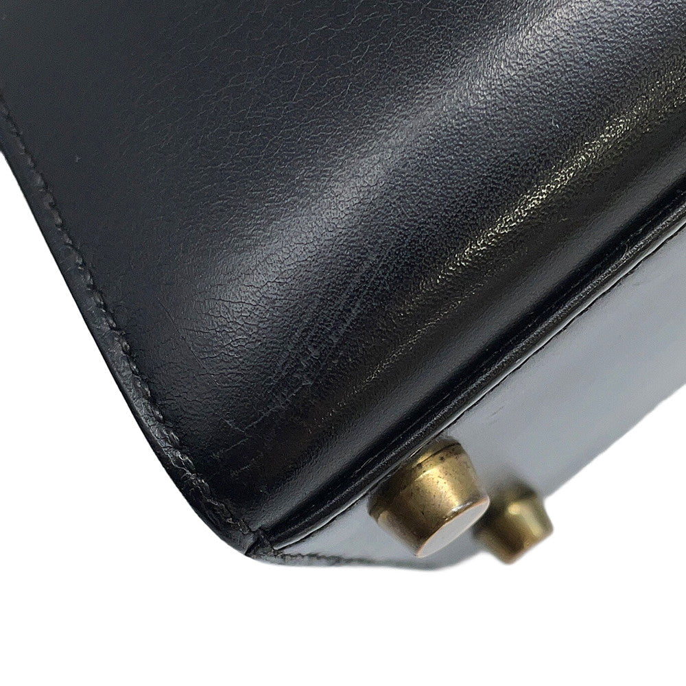 HERMES Mini Kelly Sellier Black Box Calf Leather