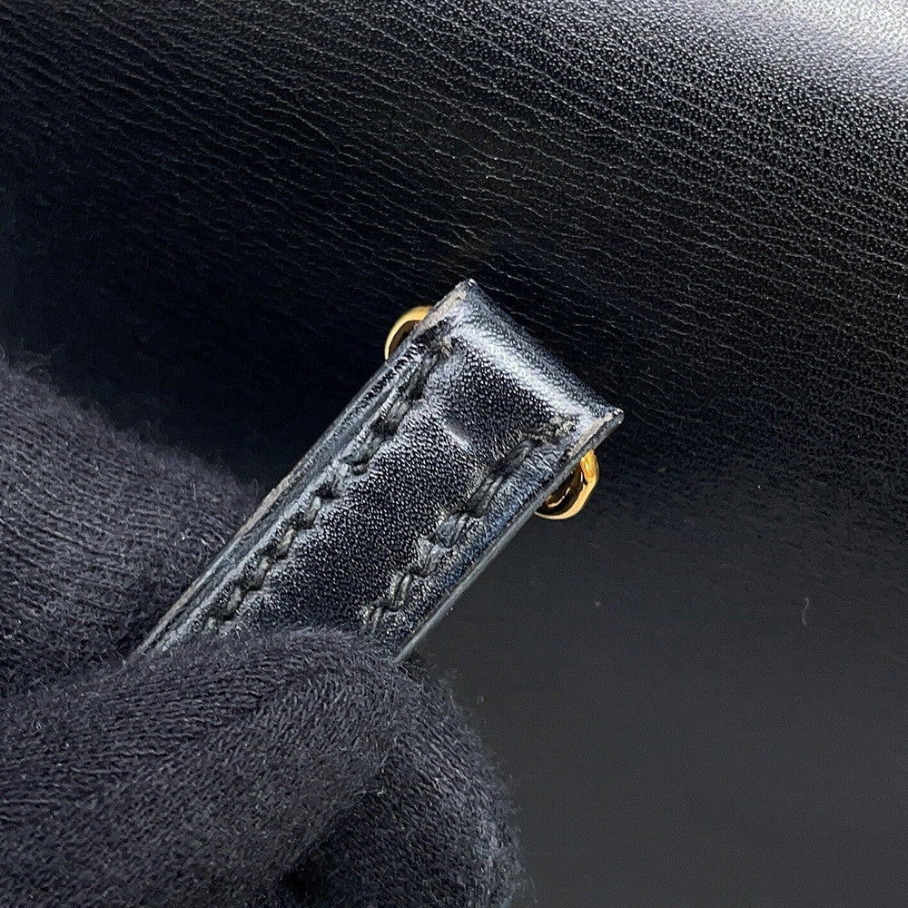 HERMES Mini Kelly Sellier Black Box Calf Leather